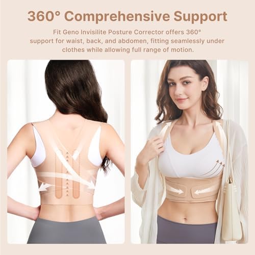 Fit Geno Invisilite Posture Corrector for Women Adjustable Upper Back Brace - Image 3
