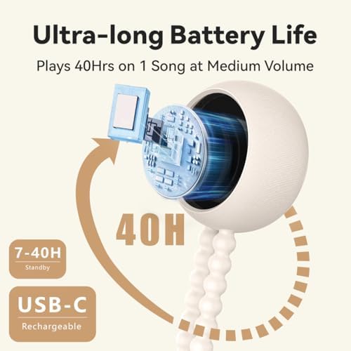 Easysleep Portable Sound Machine for Baby Adult White Noise Machine with 30 Soothing Sounds 32 Volume Levels 4 Timer Sleep Soother Rechargeable Shush Brown Noise Machine for Home, Travel & Office - Image 6