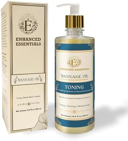 Luxurious Massage Oil by Enhanced Essentials|with Ayurvedic Extracts & Essential Oils | Firms, Nourishes & Uplifts Skin | Fast-Absorbing, Non-Greasy, Clean Formula|16.9 fl oz (500ml) (Toning) - Image 4