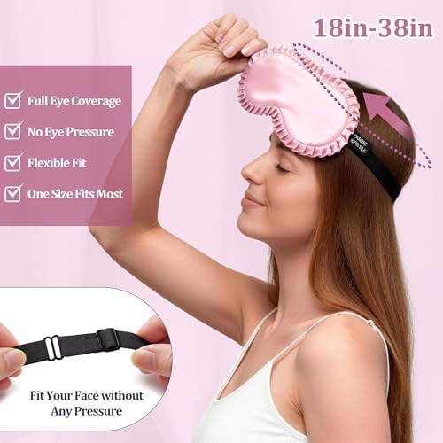 Silk Sleep Mask for Women, 100% Mulberry Silk Eye Mask for Sleeping - Image 4