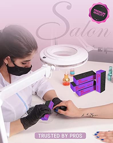 Maryton Nail Buffer Sanding Block Polisher Buffing File 60/100 Grit for Acrylic Nail Art Kit Manicure Tools 10 PCS (Black Purple) - Image 3