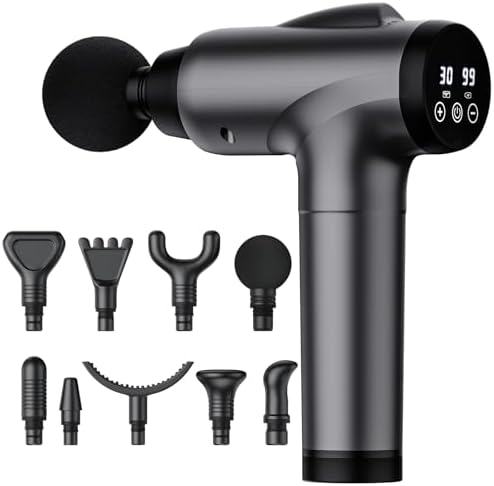 OLsky Massage Gun Deep Tissue 30 Speeds 9 Attachments Handheld (Grey) by OlskyMassageGun