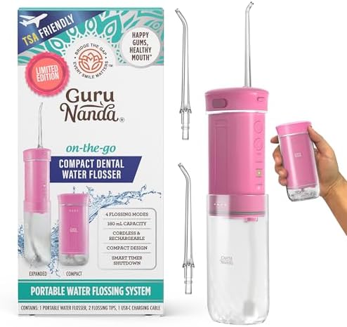 GuruNanda Portable Water Flosser Cordless, Sensitive Gums Friendly, 1ct by Gurunanda