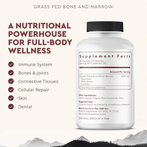 Ancestral Supplements Grass Fed Beef Bone and Marrow Supplement, 180 Ct - Image 2