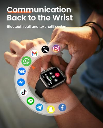 Smart Watches for Men Women: 1.85" Smartwatch with 30 Day+Battery Life Make/Answer Call Sleep Heart Rate SpO2 Monitor IP68 Waterproof 120+Sport Mode Watch for Android iPhone Samsung Black - Image 5