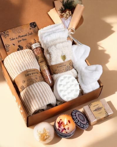 11pcs Natural Pampering Spa Gift Baskets for Women, Coconut by Coralogo
