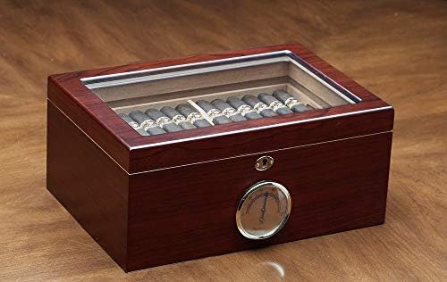 Prestige Import Group - Berkeley Glass Top Humidor - Capacity: Up to 100 - Color: Cherry - Image 6
