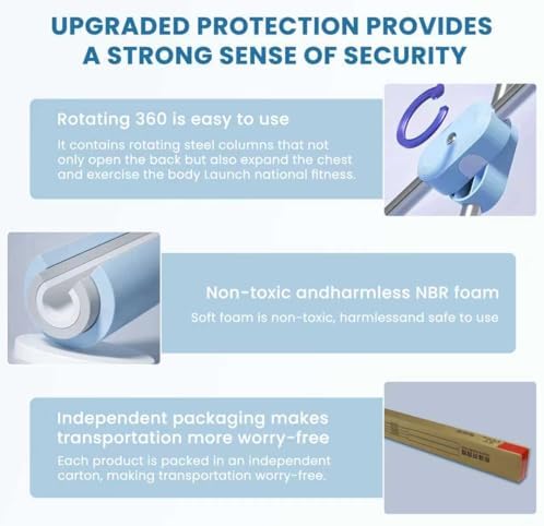 Yoga Stick, Back Cross Orthosis for Adult And Child, Foam Stainless Steel Material, Improving Hunchback and Chest Back Support, Hump Corrector Posture Corrector Stick Stretching rod(23.6-35.4in) - Image 5