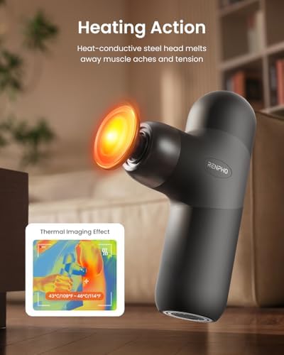 RENPHO Mini Thermal Deluxe Massage Gun with Heat, Charging Dock, Small - Image 3