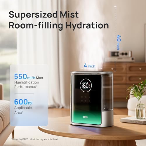 DREO 8L Smart Humidifier Large Room, 80H Runtime, Warm & Cool Mist, HM717S - Image 3