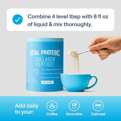 Vital Proteins Collagen Peptides Powder - Grass Fed Collagen Peptides for Hair, Nail, Skin, Bone & Joint Health, Unflavored, 27 Servings (Pack of 3) - Image 5