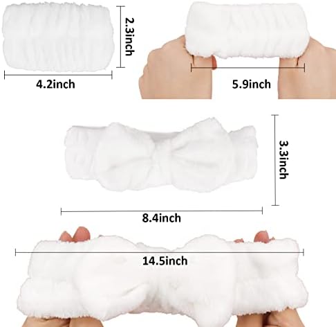 WHAVEL 6PCS Spa Headband and Wristbands Set, Face Wash Headband Wrist Bands for Washing Face Makeup Skincare Hair Band Skin Care Accessories Tools - Image 2