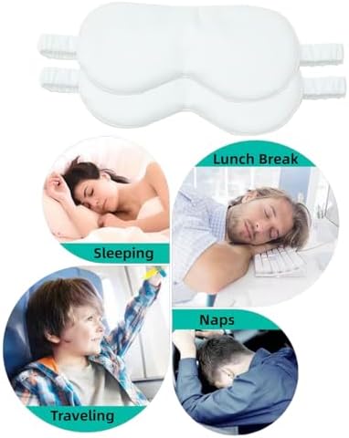 HBHLFZ Sleep Mask 2 Pack - Bamboo Viscose Fiber Sleeping Eye Mask - with Elastic Band/Headband - Comfort Sleeping Shade - for Nighttime Sleeping, Traveling & Napping（White） - Image 7