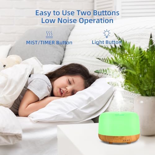 SPLITSKY 300ml Essential Oil Diffuser with Remote and 7-Color LED Light - Image 3