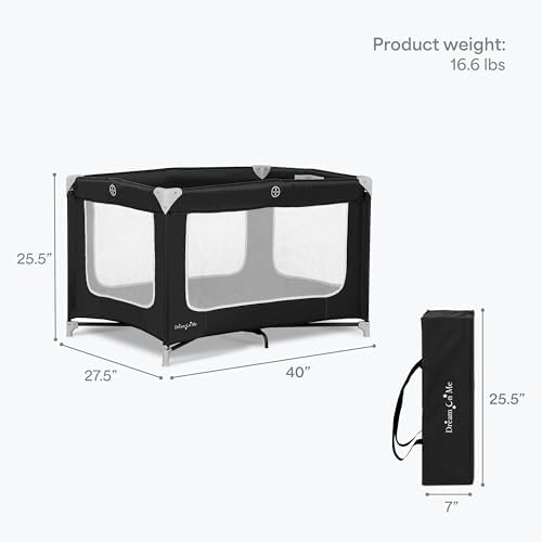 Dream On Me Zodiak Portable Playard, Compact for Travel, Carry Bag, Black - Image 3