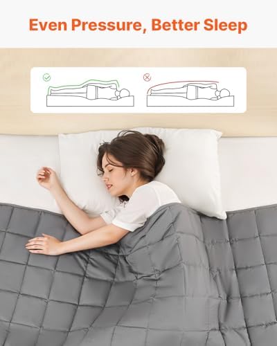 VEVOR Weighted Blanket 88 x 104 inch - King Size, 25 lbs Heavy Blanket with Cooling Glass Beads, Soft & Breathable for All-Season Use, Suitable for Adults 250-310 lbs, Ideal Gift Choice (Grey) - Image 2