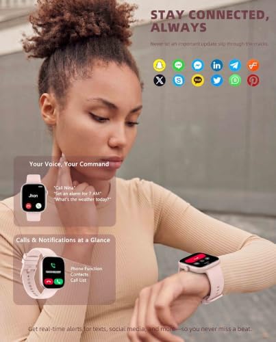 Smart Watch for Women Men, Fitness and Sleep Trackers with 1.83" HD Touchscreen, Bluetooth Calling Smartwatch for Android/iOS, IP67 Waterproof Multi-Sport Modes Pedometer, Blush Pink - Image 4