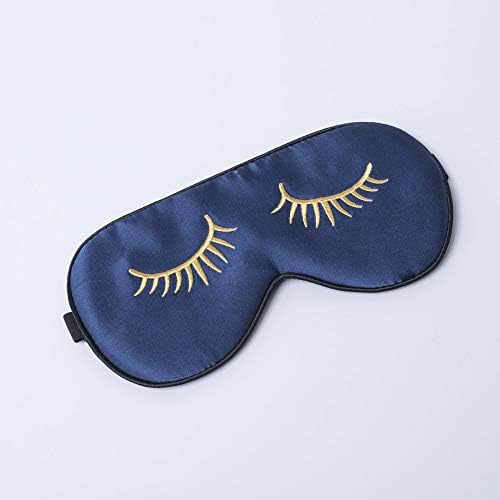 Tim & Tina Silk Sleep Mask for Women Men Comfortable Blindfold Eye Mask with Adjustable Strap for Travel Yoga Nap Shift Work (Navy Blue (Long Eyelashes)) by TimTina