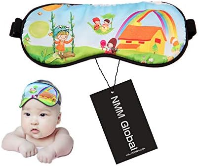 100% Natural Silk Sleep Eye Mask Kids, Cute Night Sleeping Mask with Adjustable Elastic Strap for Newborn (Baby Cute Child) by NMMGlobal