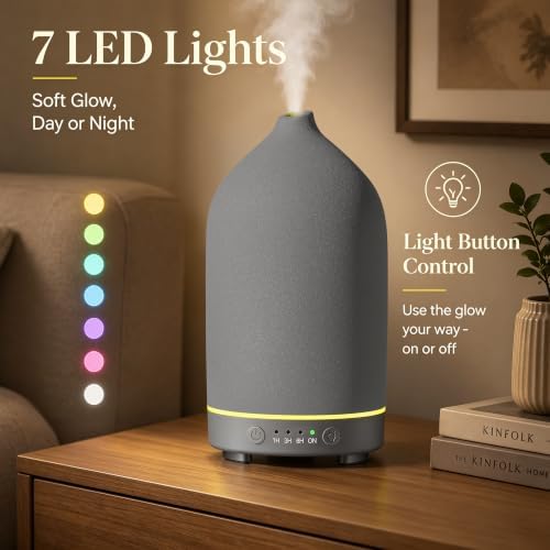 Gooamp 200ML Ceramic Essential Oil Diffuser for Home, Stone Diffuser - Image 7