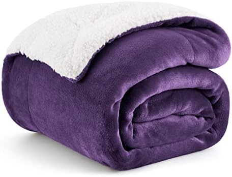 Bedsure GentleSoft Sherpa Fleece Twin Size Blanket for Couch, Non-Heated, Thick and Warm Throw Gifts for Women and Girls, Soft Fuzzy Plush Twin Blanket for Winter, Purple, 60x80 Inches by Unknown