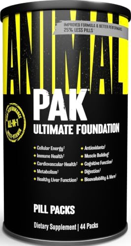 Animal Pak Multivitamin Supplement for Men & Women | 44 All-in-1 Pill Packs by Animal