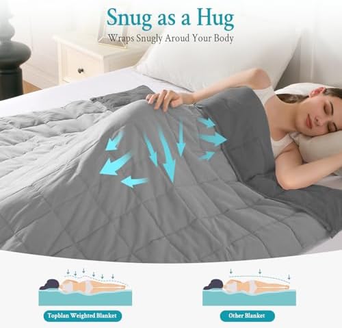 Topblan Cooling Weighted Blanket for Adults, 12 lbs 48 x 72 Twin Size Bed - Image 2