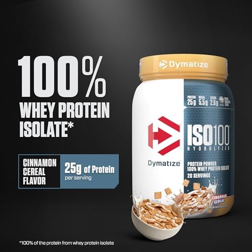 Dymatize ISO100 Protein Powder, 100% Whey Isolate, Cinnamon Cereal - Image 3