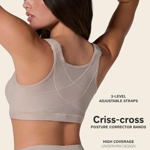 Leonisa Multi-Functional – Posture Corrector Bra Wireless Front Closure Bra for Women Full Coverage - Image 2