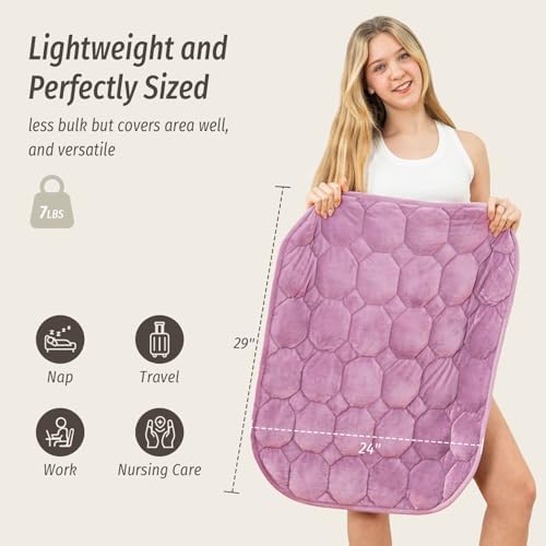 Wemore Weighted Lap Blanket 7lbs, 24"x29" Small Travel Blankets for Adults - Image 3