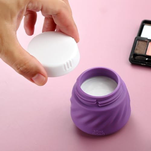 Gemice Silicone Cream Jars TSA Approved Travel Size Containers with Clear Bag, Leak-proof Travel Accessories with Lid for Cosmetic Face Body Hand Cream (4 Pack) - Image 4