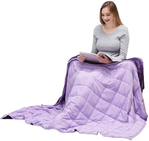MOTRIP Soft Weighted Blanket, Purple, 60 * 80, 15LBS by MOTRIP