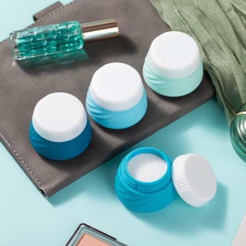 Gemice Silicone Cream Jars TSA Approved Travel Size Containers with Clear Bag, Leak-proof Travel Accessories with Lid for Cosmetic Face Body Hand Cream (4 Pack) - Image 4