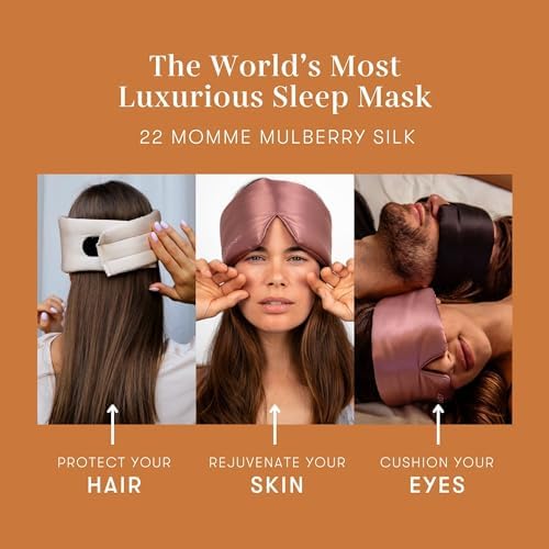 DROWSY Silk Sleep Mask - Face-Hugging, Padded Cocoon for Luxury Sleep in Total Darkness - 100% Pure Mulberry Silk (Tuscan Kiss) - Image 5