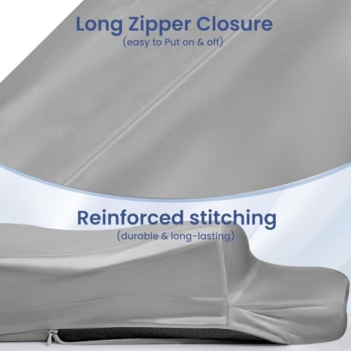 Satin Pillowcase for Cervical Pillows, (Cover Only) Fit for Orthopedic Neck Support Pillow, Silky Smooth Pillowcase Cover with Zipper Closure (Gray) - Image 5