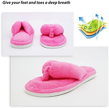 Onmygogo Indoor Slippers for Women Open Toe with Memory Foam, Soft Faux Fur Nonslip House Slippers - Image 4