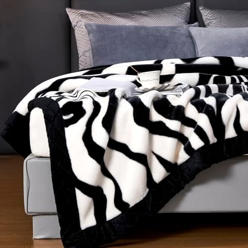 9 lbs Heavy Korean Mink Blanket Queen Size 79×91", Silky Soft and Warm,2 Ply Reversible Raschel Bed Blanket. - Image 2