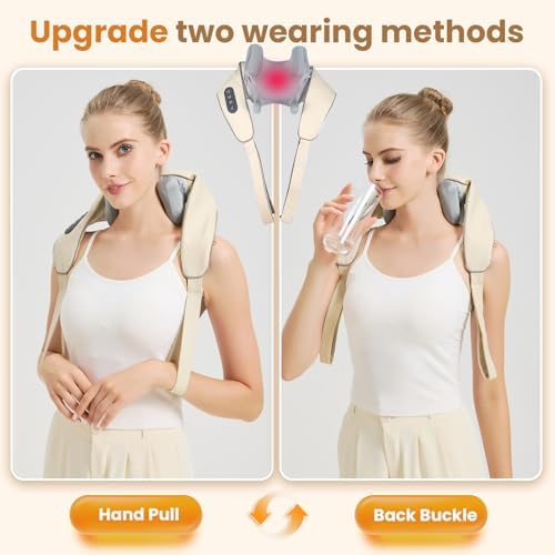 4D Wireless Deep Tissue Kneading Neck Massager with Heating Function, Shiatsu and Shoulder Massager Pillow,Back and Leg Pain Relief, Body Muscle Pain Relief, Perfect Gifts for Men Women. - Image 2