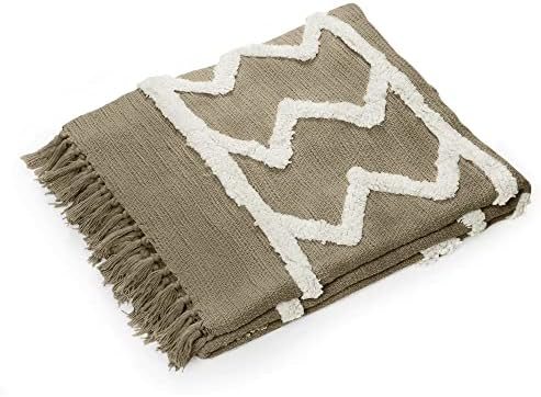 Americanflat 50x60 Throw Blanket - Soft and Breathable Cotton Throw Blanket for Couch, Bed, Chair - Decorative Blankets Perfect for Home, Office, or Outdoor Use - Chocolate and White Tufted Design - Image 4