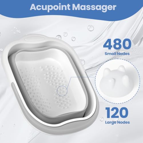 Collapsible Foot Soaking Tub Foot Bath Massage Spa 120 Acupressure Points - Image 3