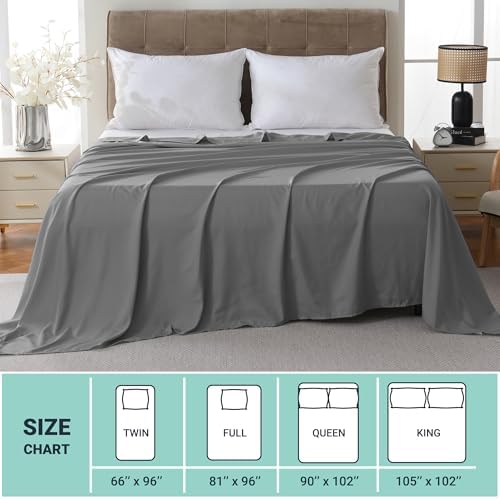 ZPECC Bulk Flat Sheets Only Twin Size 6 Pack, Easy Sort Top Bed Sheet by Color-Coded Label, Soft Durable Brushed Microfiber Fabric Hotel Airb&bs Essentials for Hosts, 66"x96", Dark Gray - Image 5
