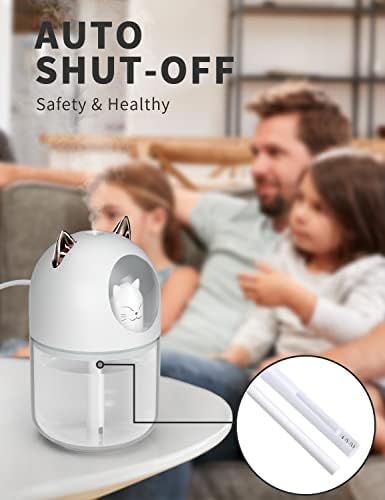 Cool Mist Humidifier,300ml Mini Humidifiers with Night Light,Waterless Auto-Off Air Humidifier,20dB Quiet Humidifiers for Bedroom,Car, Plant for Girl Boy - Image 4