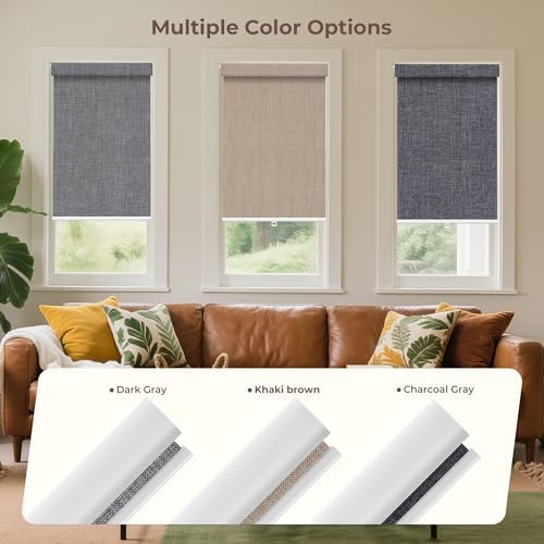 Allesin zen No Drill No Tools Blackout Roller Shades for Windows, (Dark Gray Custom Size), Renter-Friendly, UV Protection, no-Drill Pull-Down Blinds for Home, Bedroom, Office, Living Room - Image 4