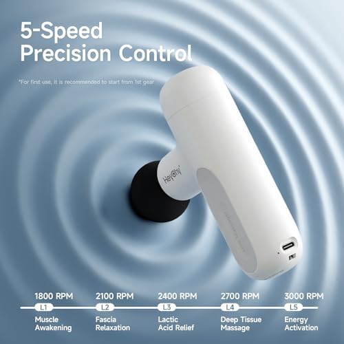 HEYCHY Super Mini Massage Gun Deep Tissue Portable Muscle Massager, 3000RPM - Image 4