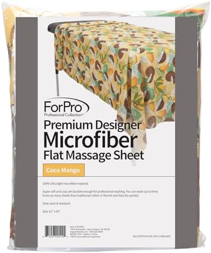 ForPro Designer Microfiber Massage Flat Sheet, 93"L x61"W, Coco Mango - Image 3