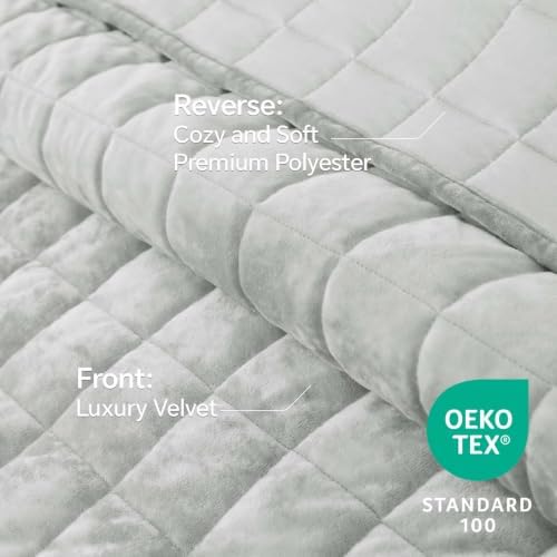 BEDELITE Velvet Quilt Set King Size, Luxury Velvet Comforter Bedding - Image 3