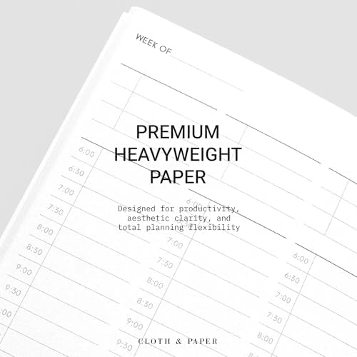 Cloth & Paper Travel Notebook | Time Blocking Planner – Bordeaux | Pocket Plus Daily Schedule Planner 3.2" x 6" | 30 Minute Time Block Layout for Planning, Scheduling & Productivity – Soft Touch Cover - Image 4