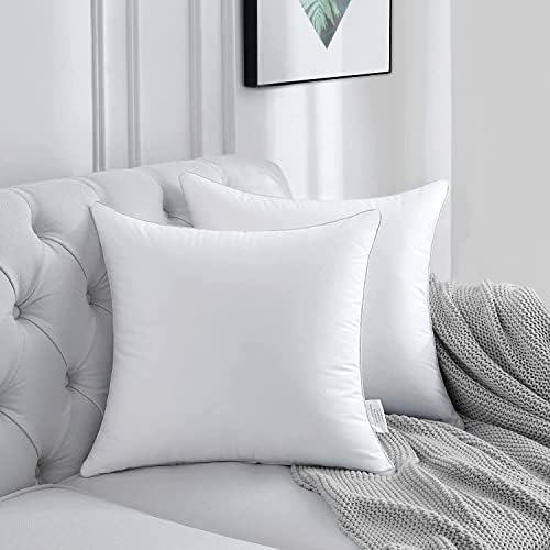 FAVRIQ 26 x 26 Euro Pillow Inserts - 26 Inch Decorative Throw Pillows for Couch Bed Sofa with 100% Cotton Cover - Pack of 2 - Image 2