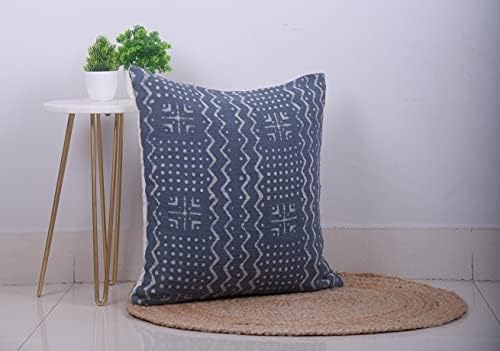Trade Star Handloomed Spring Cushion Cover Handmade Cotton Pillow Case 100% Cotton Mudcloth Pillow Cover Rustic Modern Tribal Framhouse Throw Pillow Cases (Dark Grey ALMA 18X18 INCHES) - Image 3