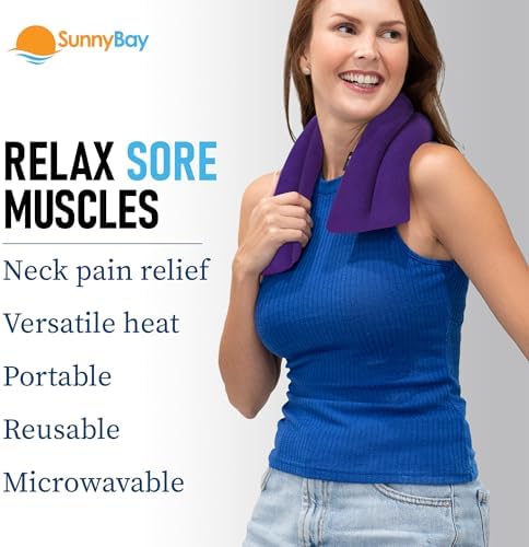 SunnyBay Heating Pad, Neck and Shoulder Wrap, 26x4 inch, Purple - Image 4